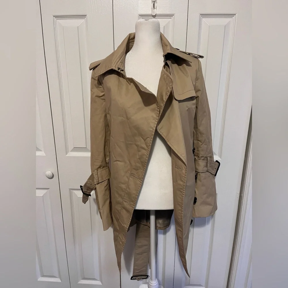 Banana Republic x Olivia Palermo Trench Coat Brown Size Small - Picture 2 of 4